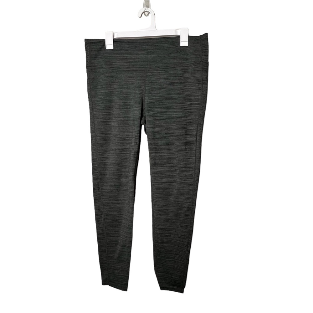Athleta Heather Striped Gray Leggings Womens Size XL
